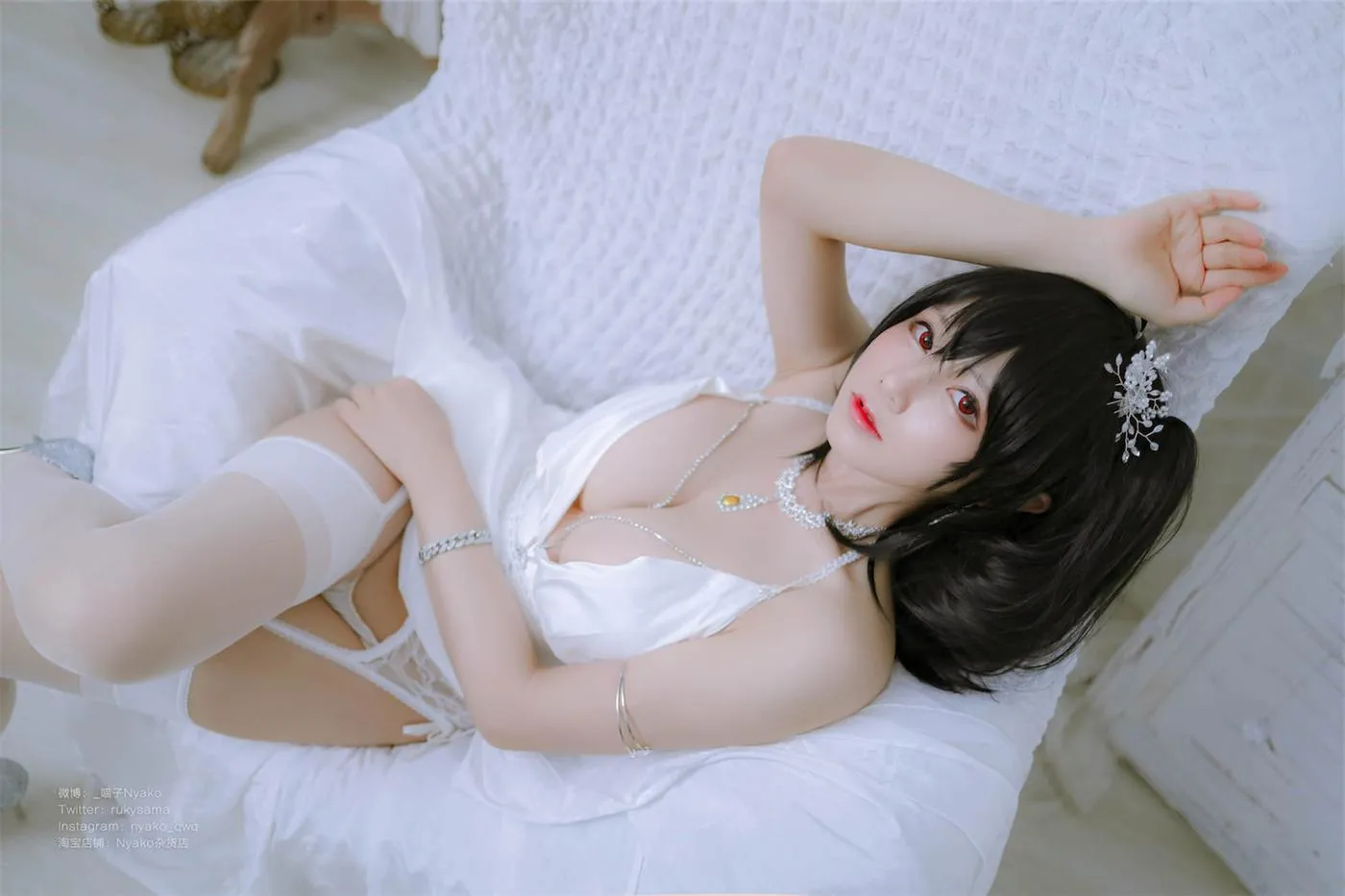Nyako喵子 – NO.40 大凤纯白婚纱 [65P]插图9
